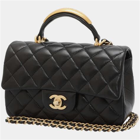 chanel mini flap bag with top handle price|chanel mini flap bag lambskin.